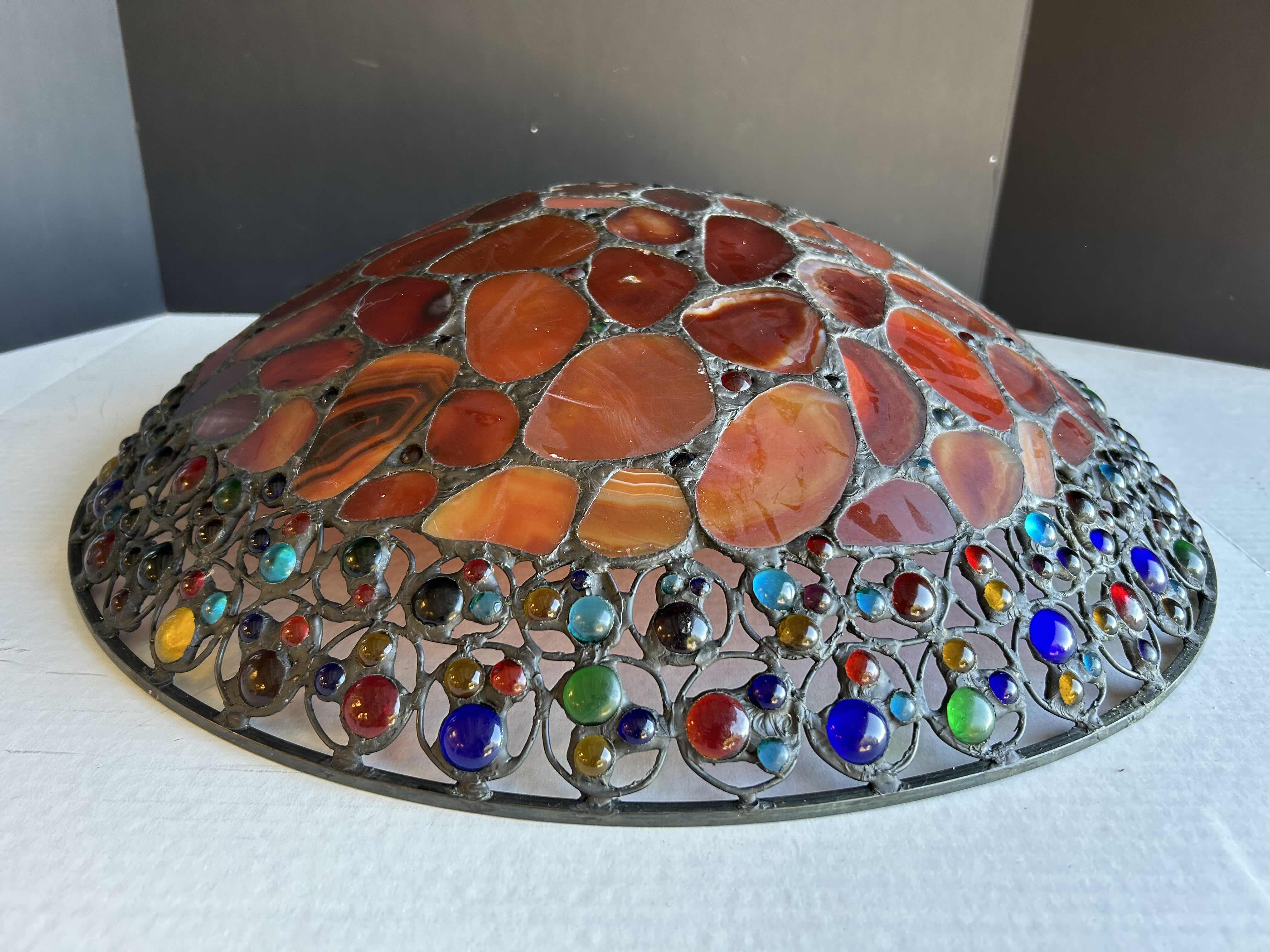 Photo 1 of 21" Tiffany Style Stained Glass Anti-Pendant Light,Round Shape Pattern Vintage Swag Ceiling Lamp
RETAIL: $900