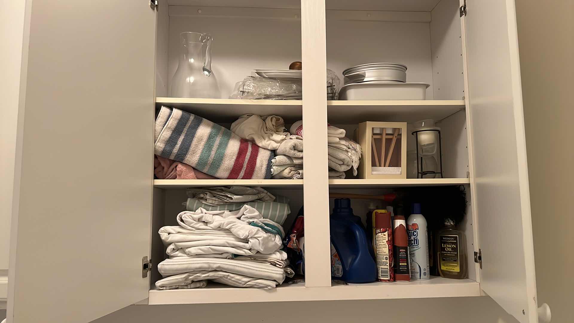 Photo 1 of CONTENTS OF LAUNDRY ROOM CABINE- LINENS & CLEANING SUPPLIES