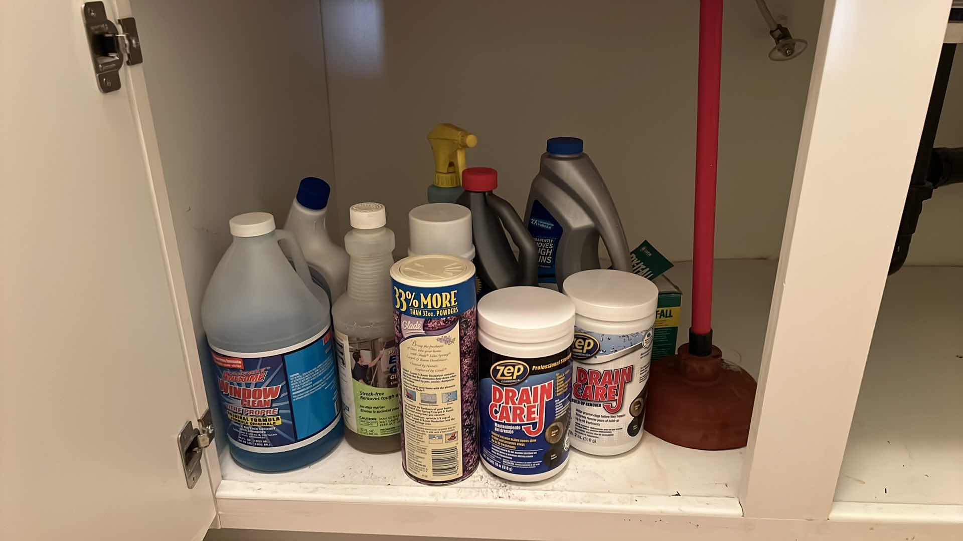 Photo 1 of CONTENTS OF CABINETS-CLEANING SUPPLIES