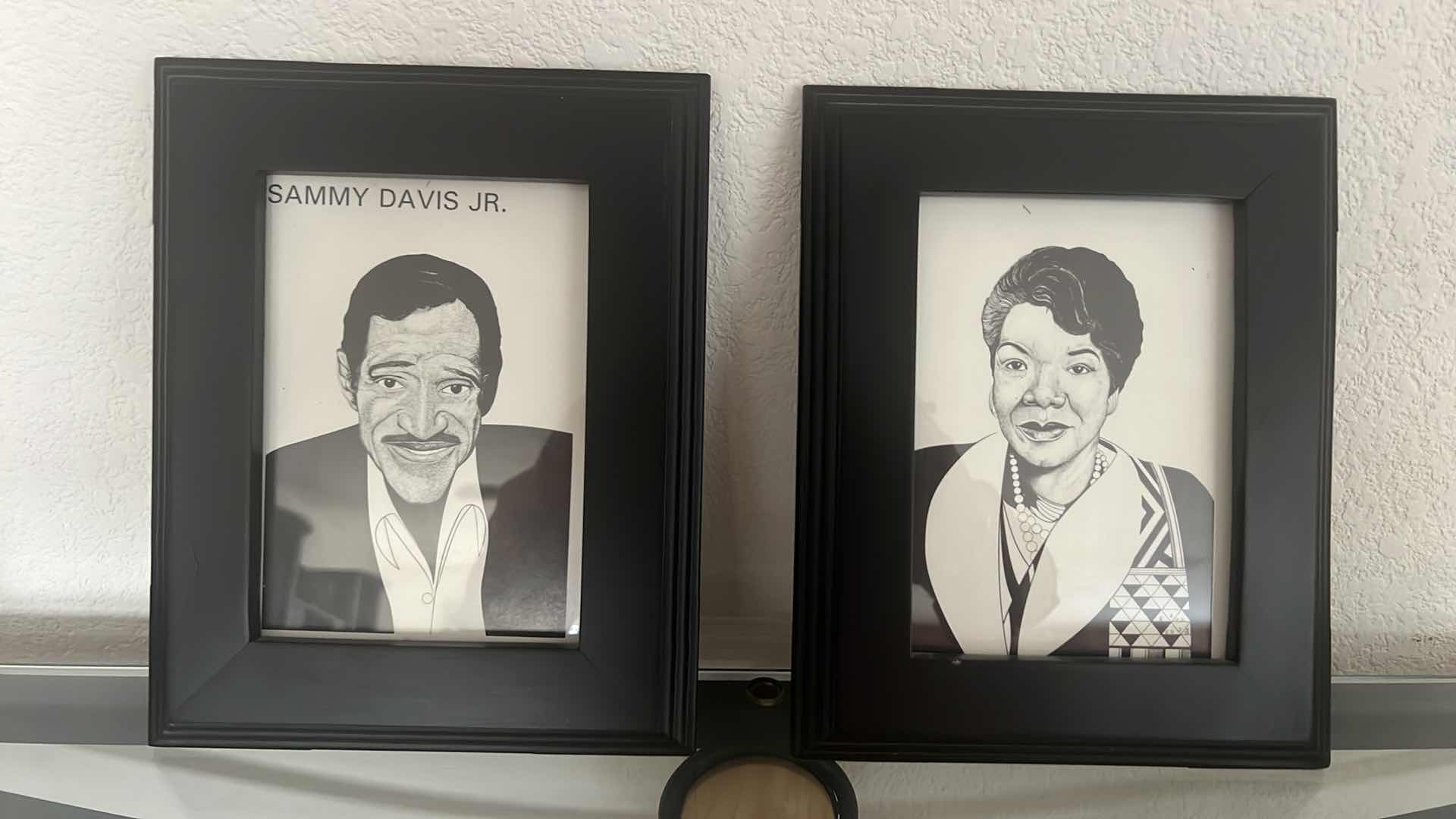 Photo 1 of 2-BLACK FRAMED PHOTOS "SAMMY DAVIS JR. & LADY" 8" x 10"