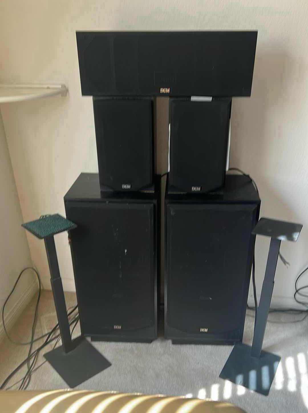 Photo 7 of 5-DCM BLACK SPEAKERS KX6, KX10, KX CENTER W 2 BLACK METAL SPEAKER STANDS