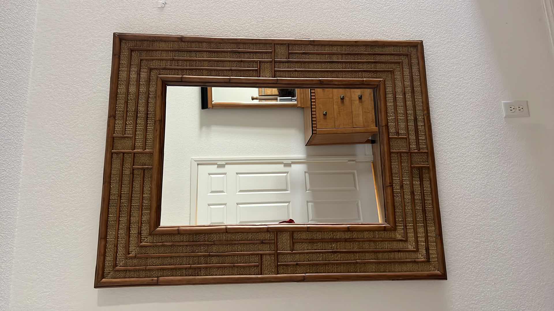 Photo 1 of BAMBOO & RATTAN WALL MIRROR 41" x 53"