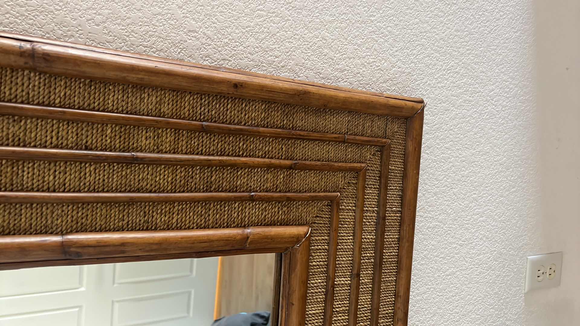 Photo 3 of BAMBOO & RATTAN WALL MIRROR 41" x 53"