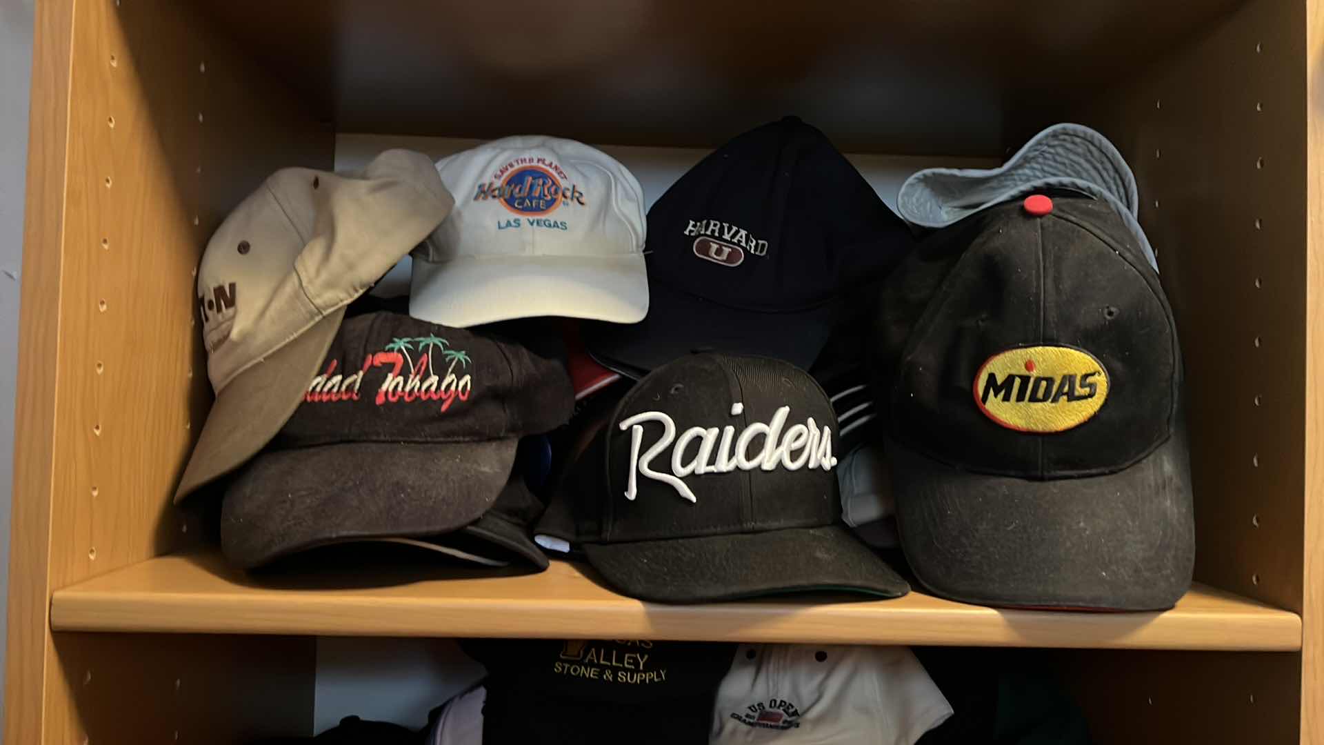 Photo 1 of CONTENTS OF CLOSET SHELF-MEN'S CAPS/HATS