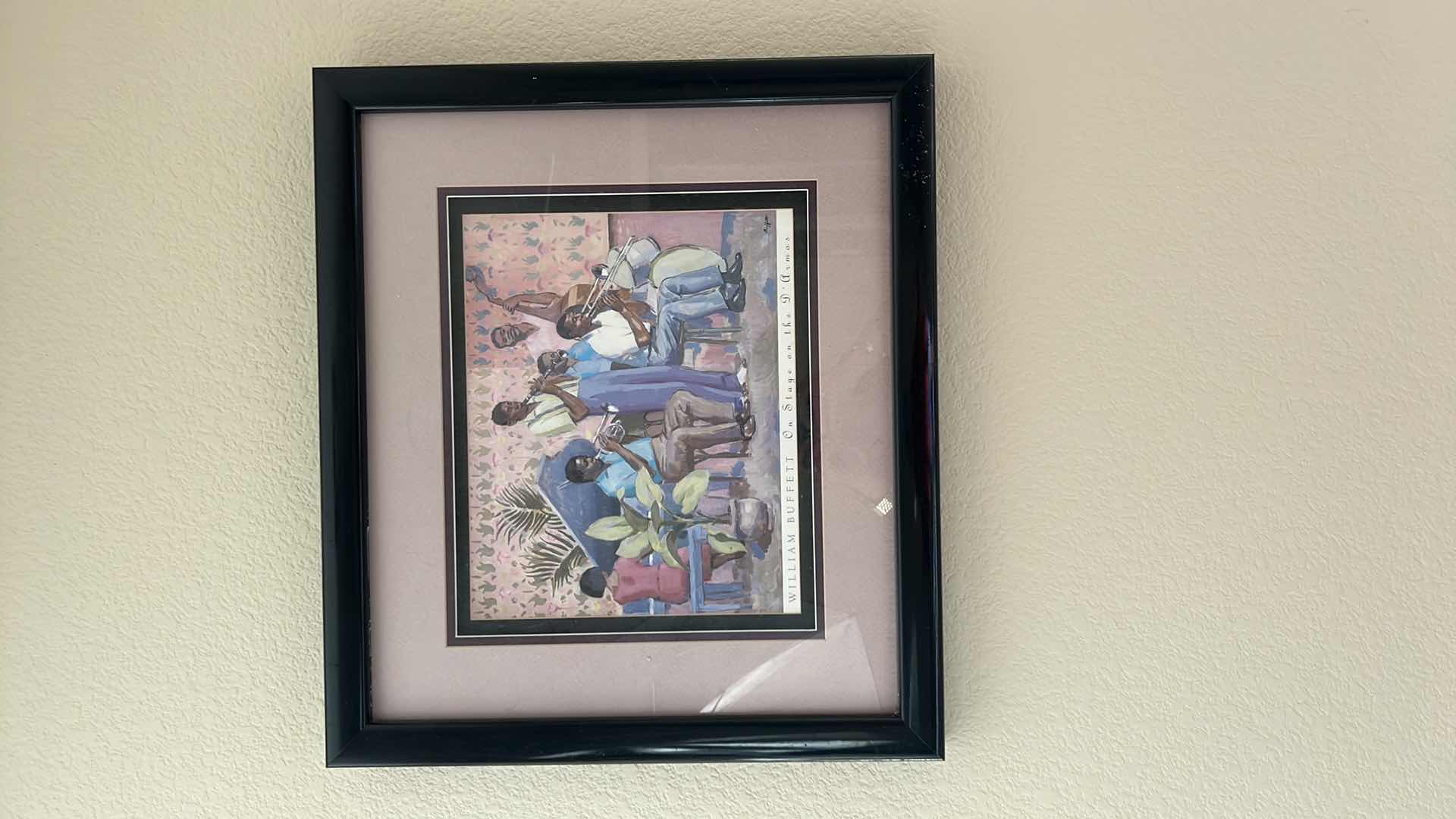 Photo 1 of BLACK FRAMED "MUSICIANS" WILLIAM BUFFET ARTWORK 24" X 22"