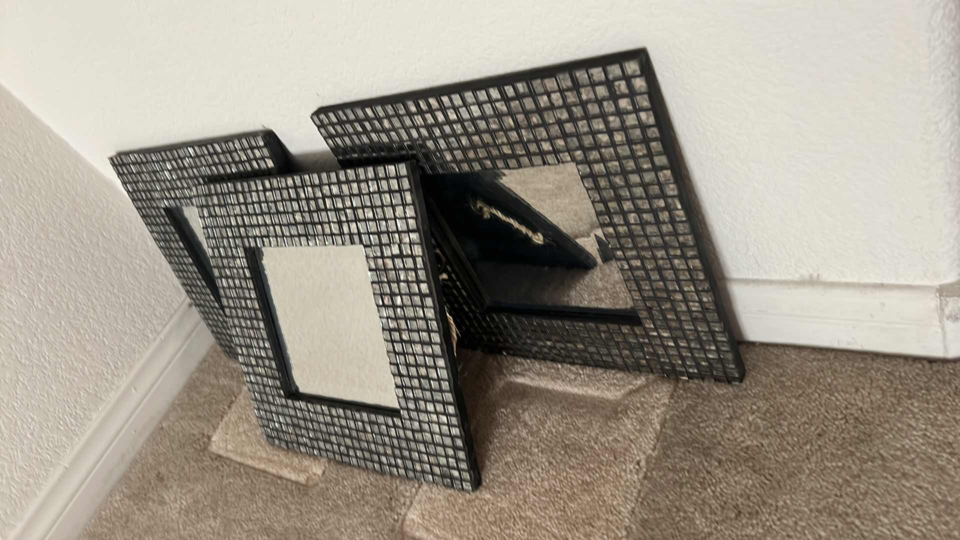 Photo 3 of 3-TILED FRAMED MIRRORS 12" x 12"