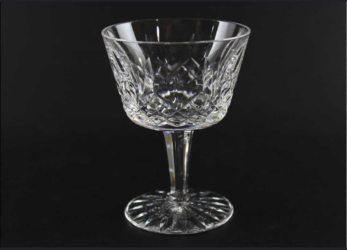 Photo 1 of 2- VINTAGE WATERFORD LISMORE STEMWARE. SET OF 2  MARTINI COCKTAIL GLASSES.4.1"H