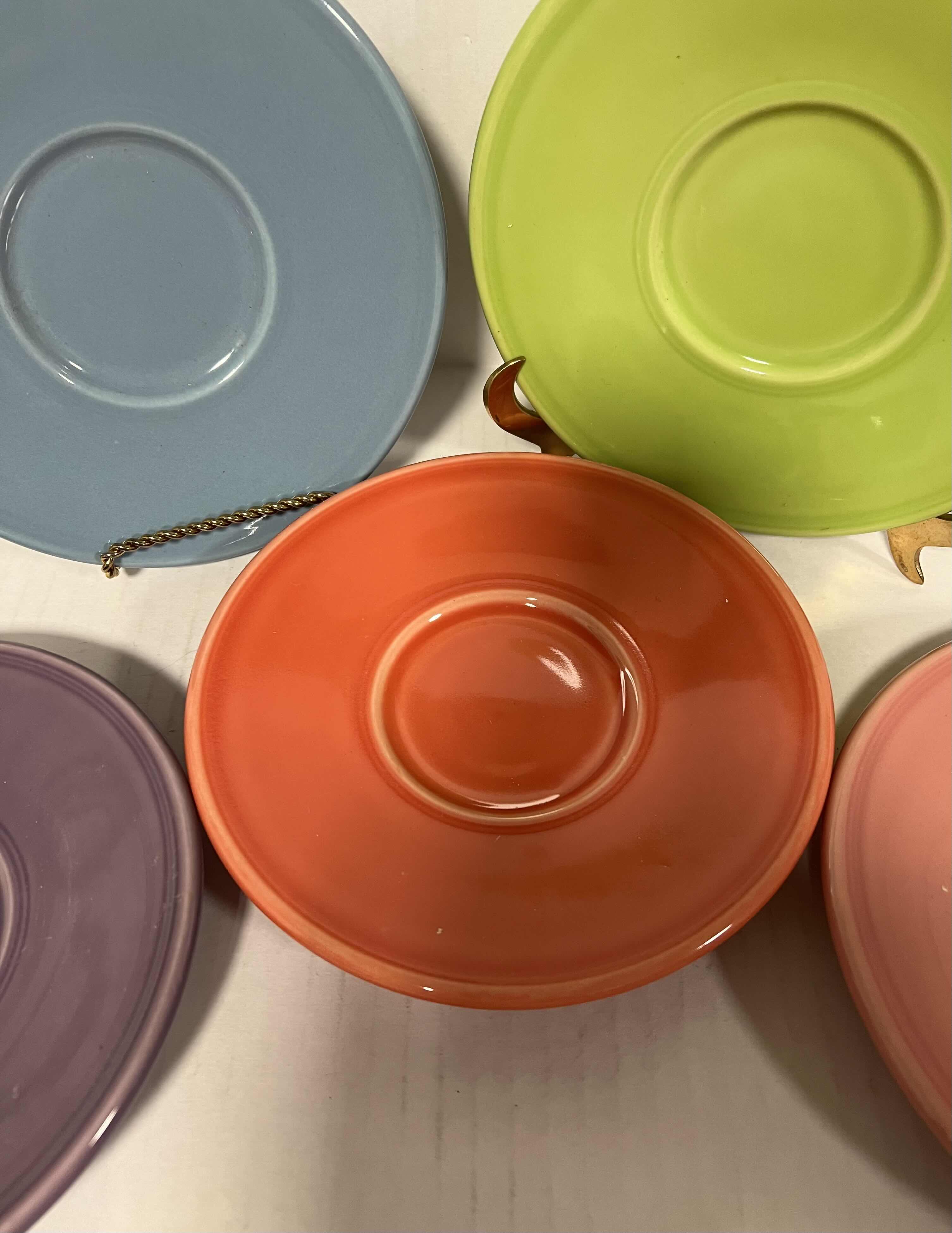 Photo 2 of 5-HOMER LAUGHLIN 6.8” BREAD PLATES ASSORTED COLORS.