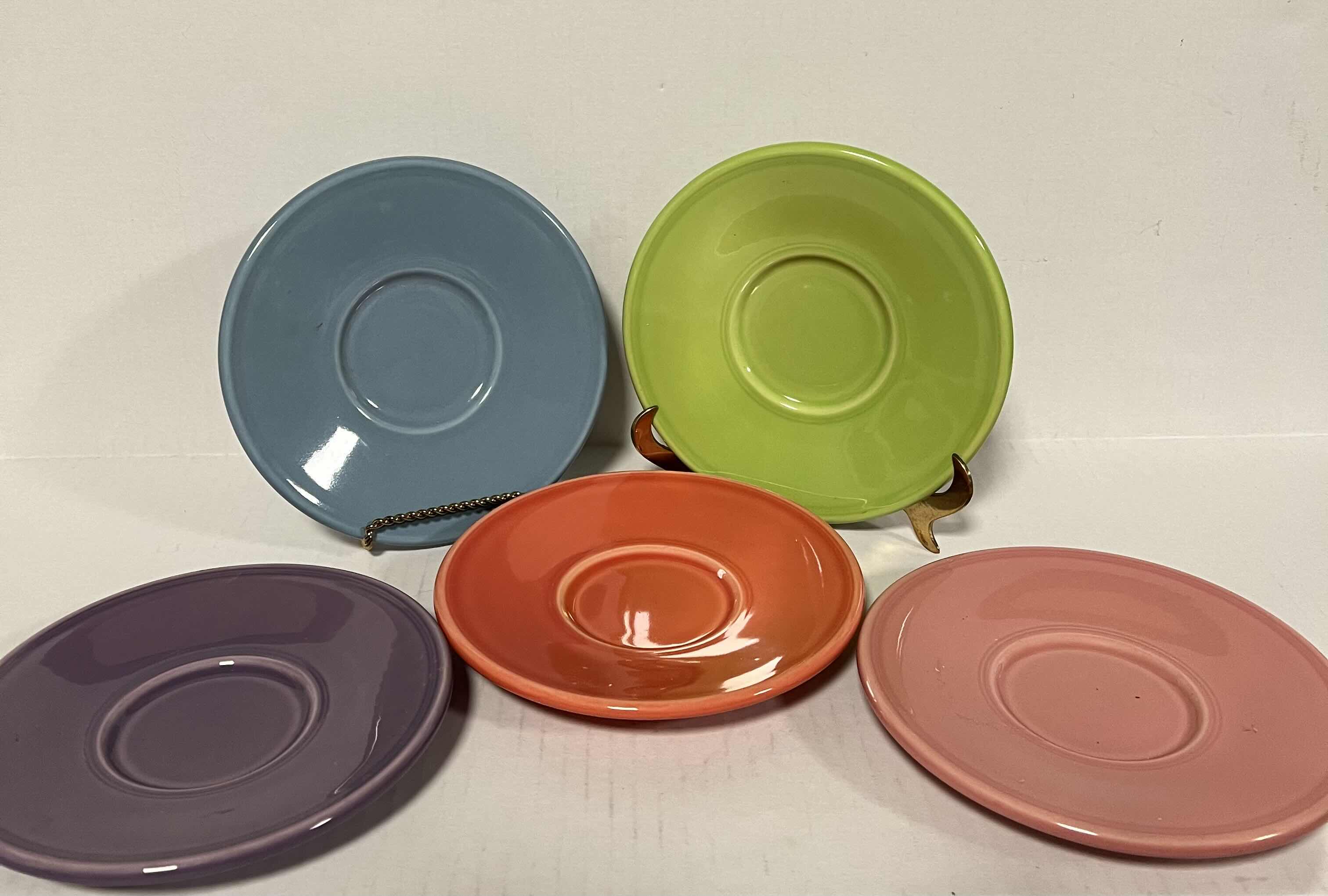 Photo 1 of 5-HOMER LAUGHLIN 6.8” BREAD PLATES ASSORTED COLORS.