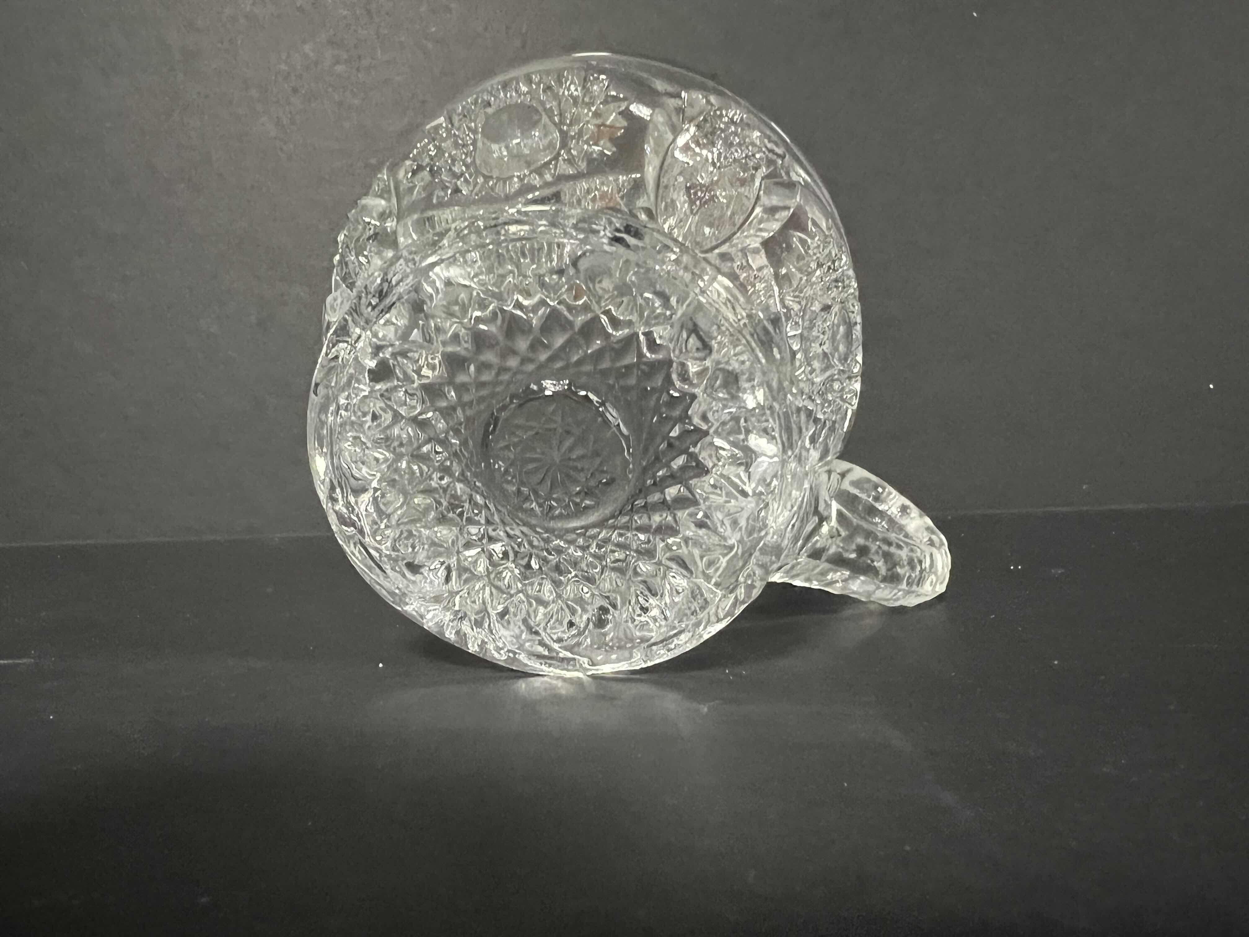 Photo 3 of 6 VINTAGE CRYSTAL CUT TEA CUPS.