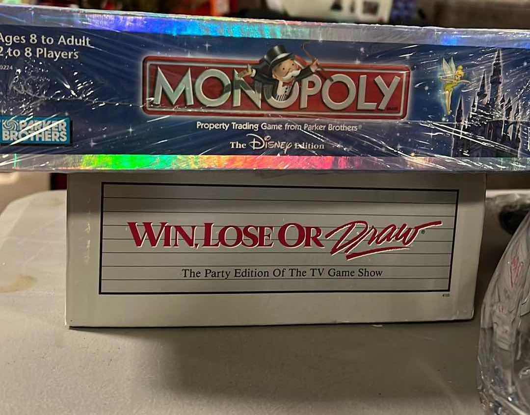 Photo 4 of NIB DISNEY MONOPOLY AND WIN LOSE OR DRAW BOARD GAMES