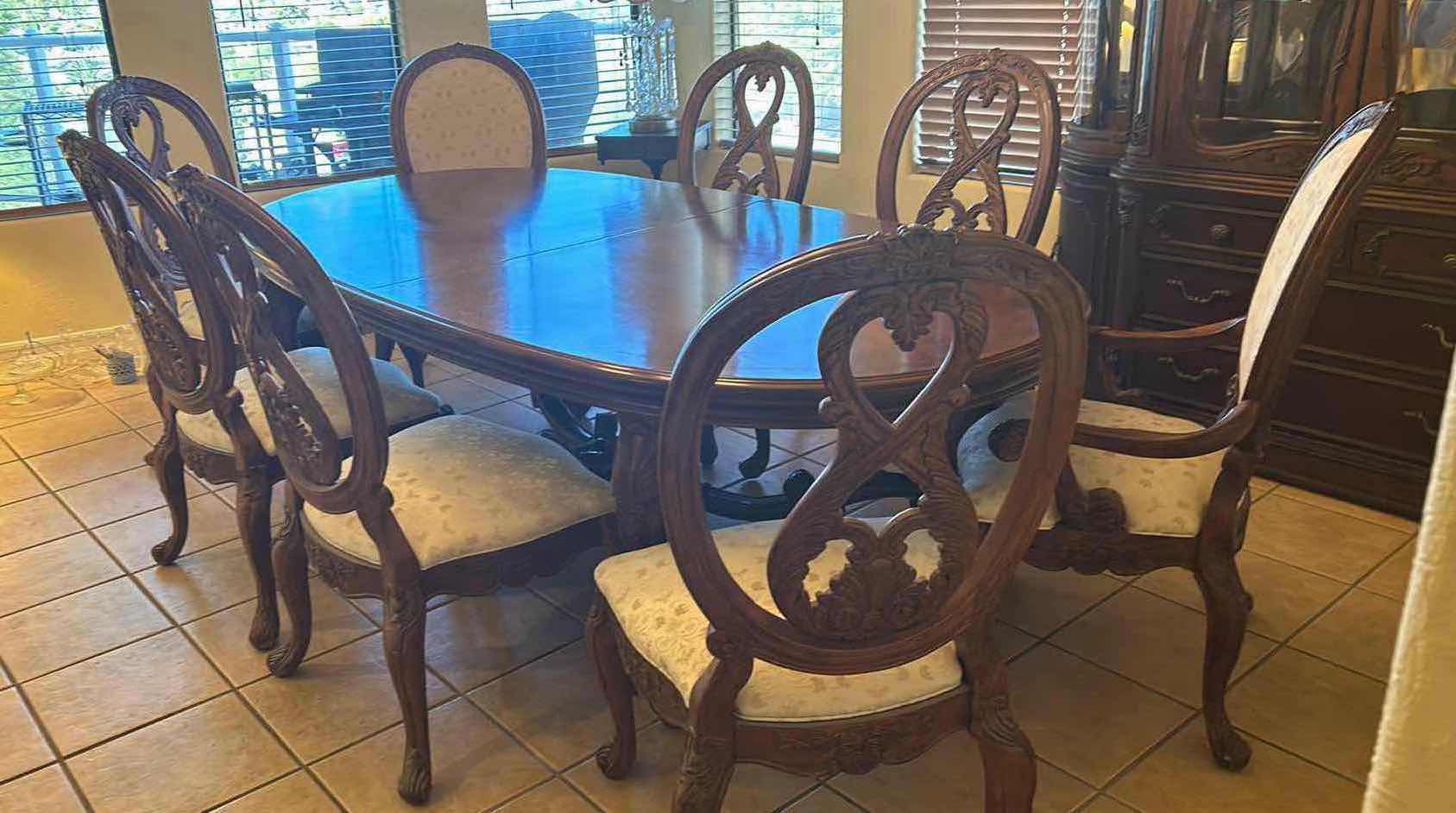 Photo 1 of JESSICA MCCLINTOCK HOME ROMANCE COLLECTION DINING TABLE 8FT W TWO 24” LEAF CHAIRS SOLD SEPARATELY