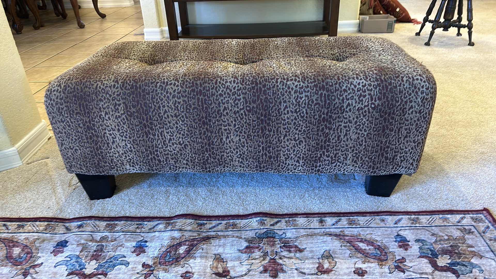 Photo 1 of ANIMAL PRINT FOOT STOOL 42" X 18" H 18"