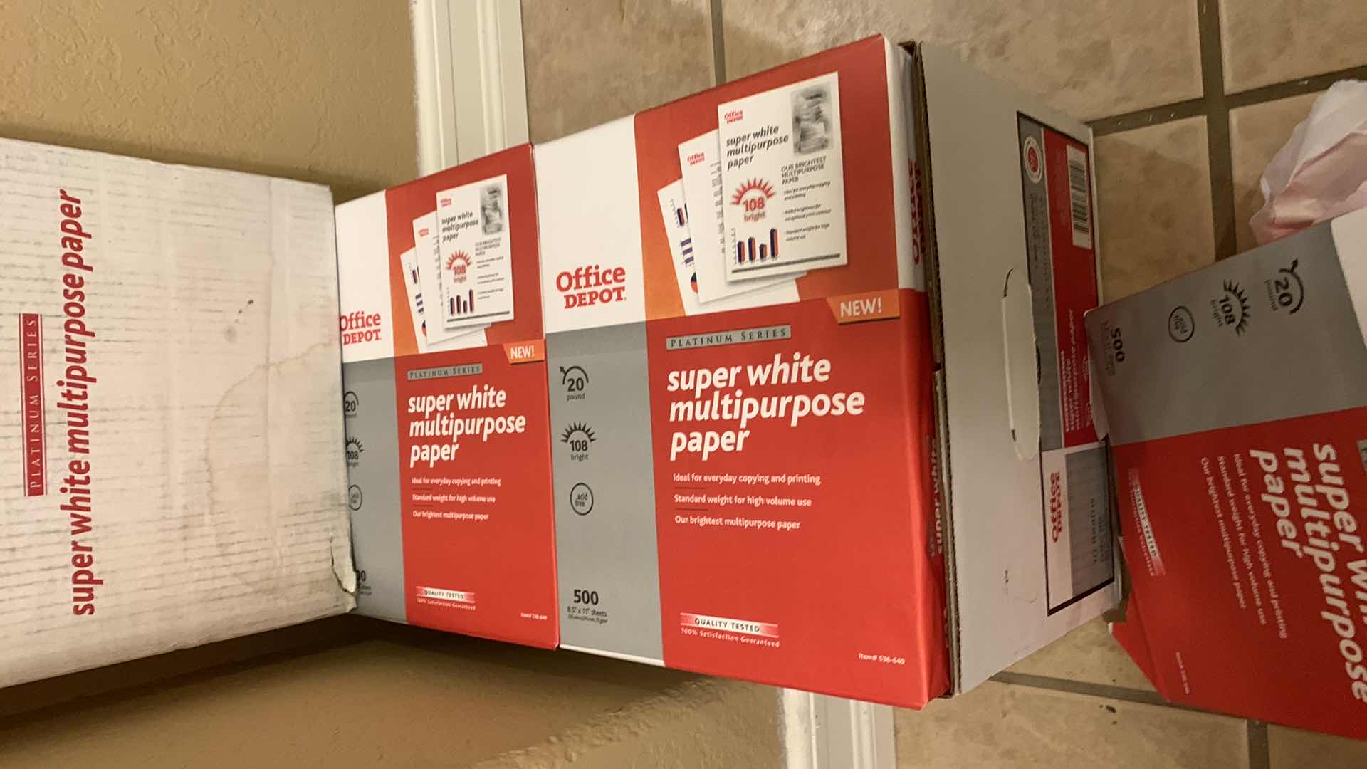 Photo 2 of OFFICE DEPOT CASE OF PAPER AND PRINT EXTRA PAPER