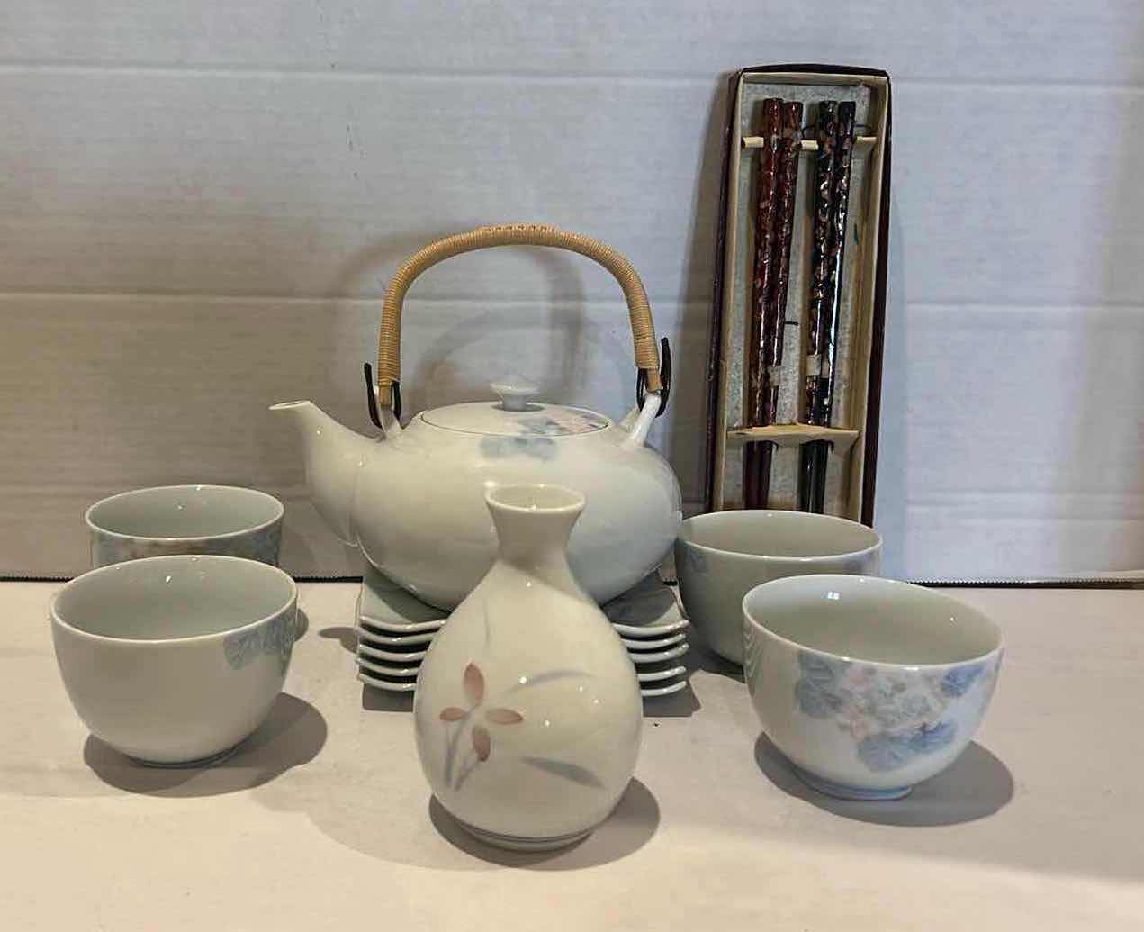 Photo 1 of 11 PCS-JAPANESE TEA SET, VINTAGE CHOPPED STICKS