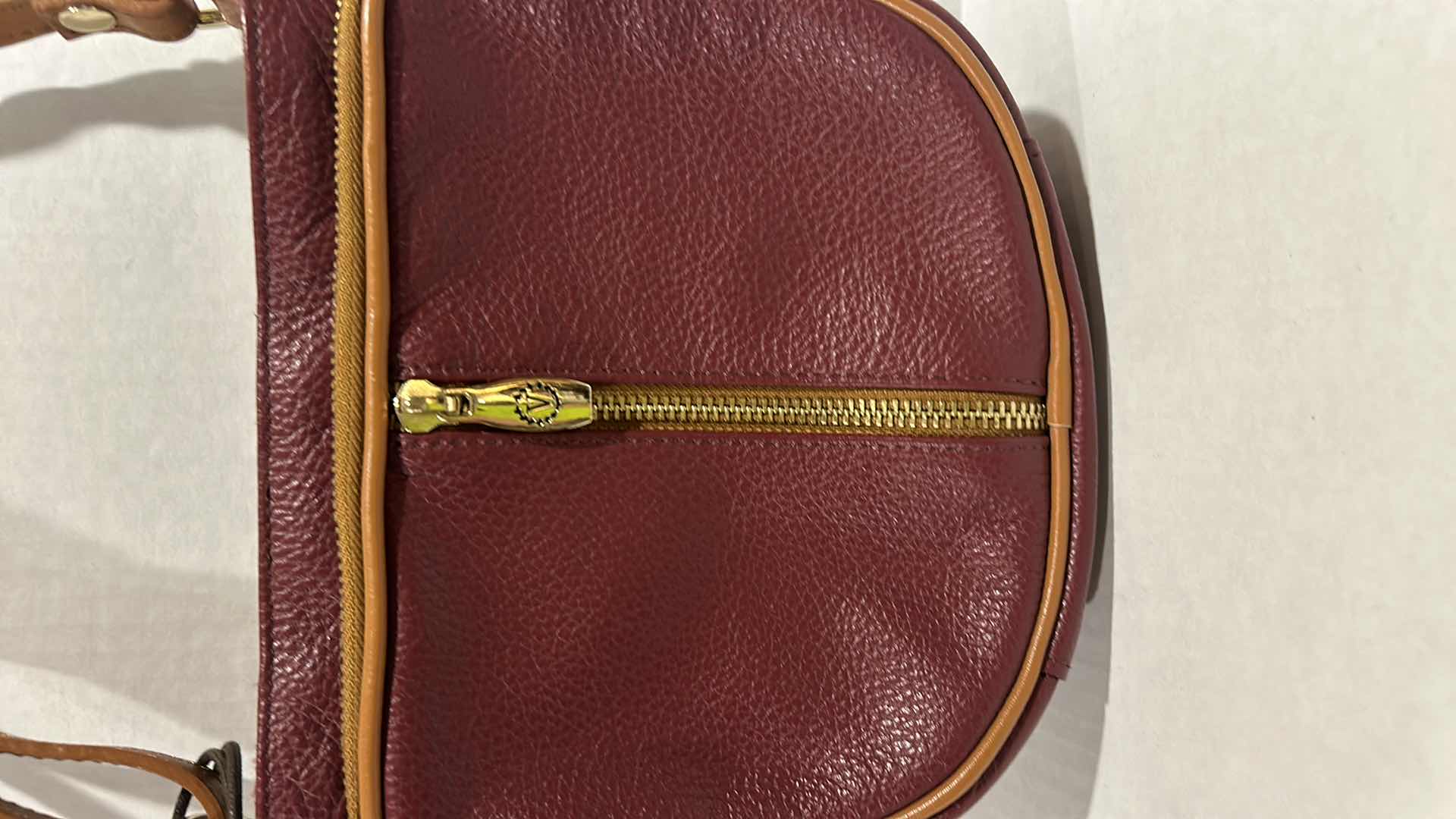 Photo 3 of NEW VALENTINA BURGUNDY LEATHER SATCHEL PURSE