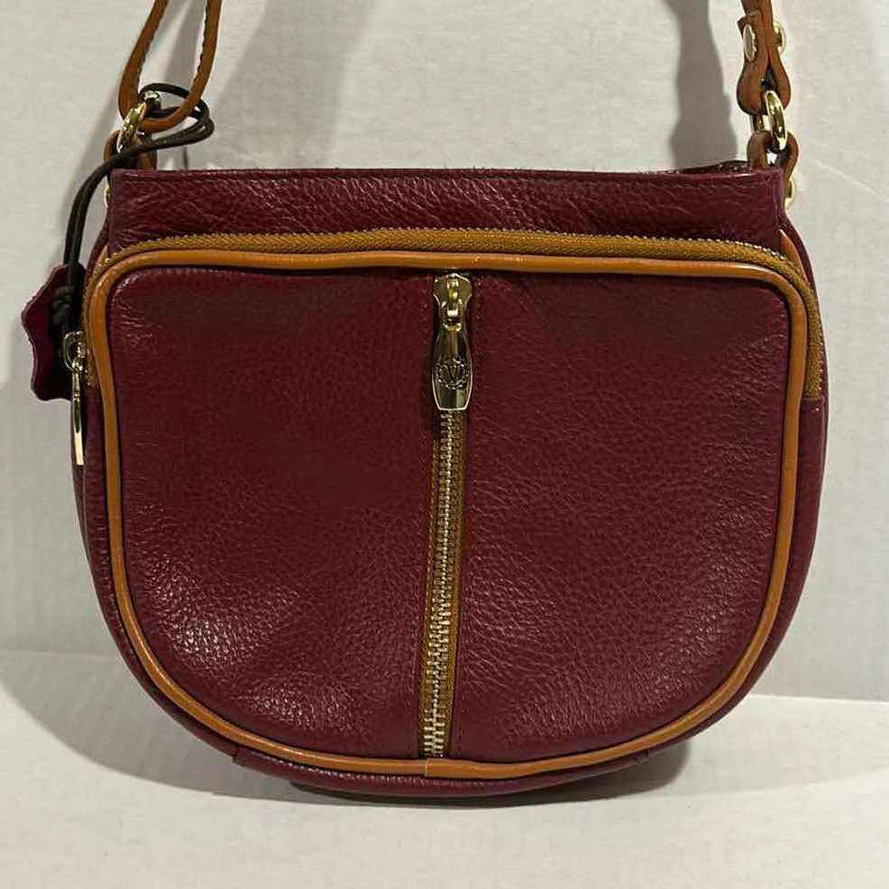 Photo 1 of NEW VALENTINA BURGUNDY LEATHER SATCHEL PURSE