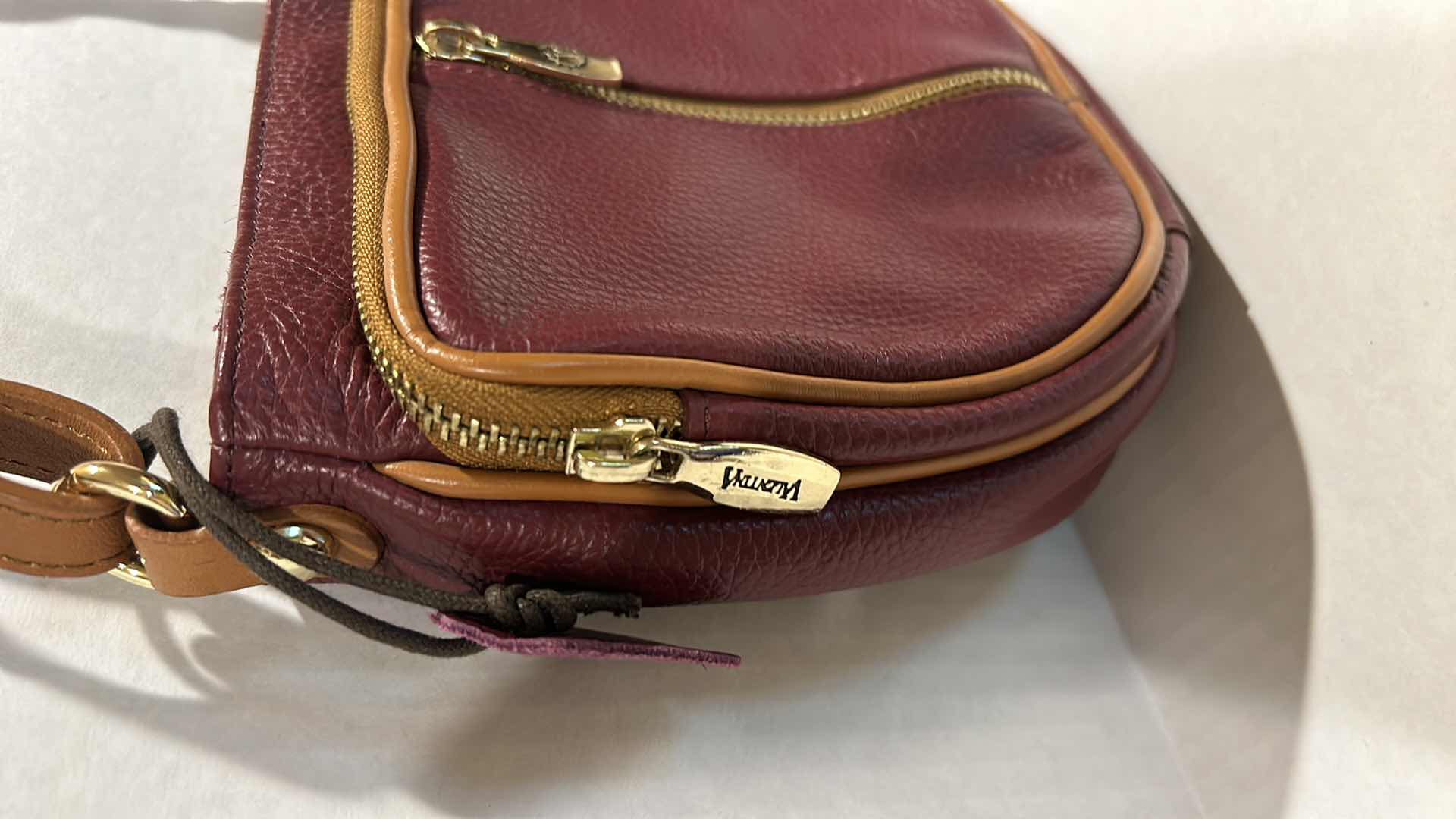 Photo 2 of NEW VALENTINA BURGUNDY LEATHER SATCHEL PURSE