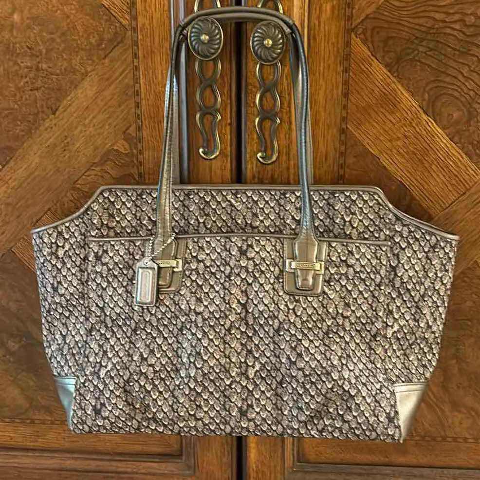 Photo 1 of COACH "TAYLOR" SNAKE PRINT ALEXIS CARRYALL SHOULDER BAG