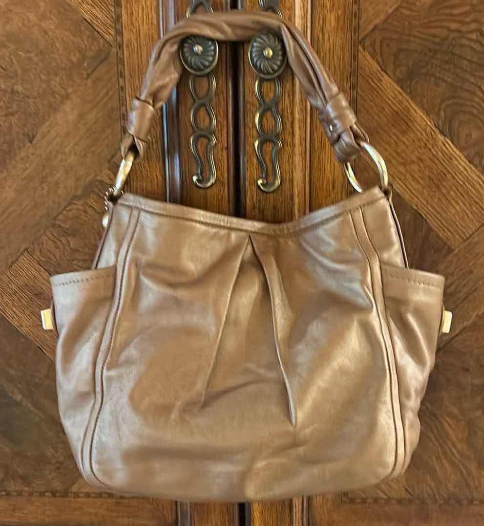 Photo 1 of COACH 1941 PLEATED PARKER GOLD METALLIC PEBBLE LEATHER HOBO SHOULDER HANDBAG