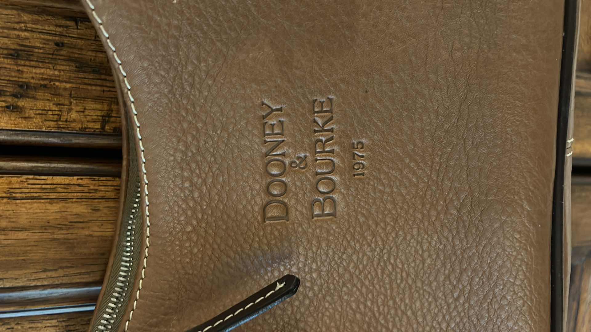 Photo 3 of DOONEY & BOURKE 1975 ANNIVERSARY SMALL EAST WEST HOBO SHOULDER TAN BAG