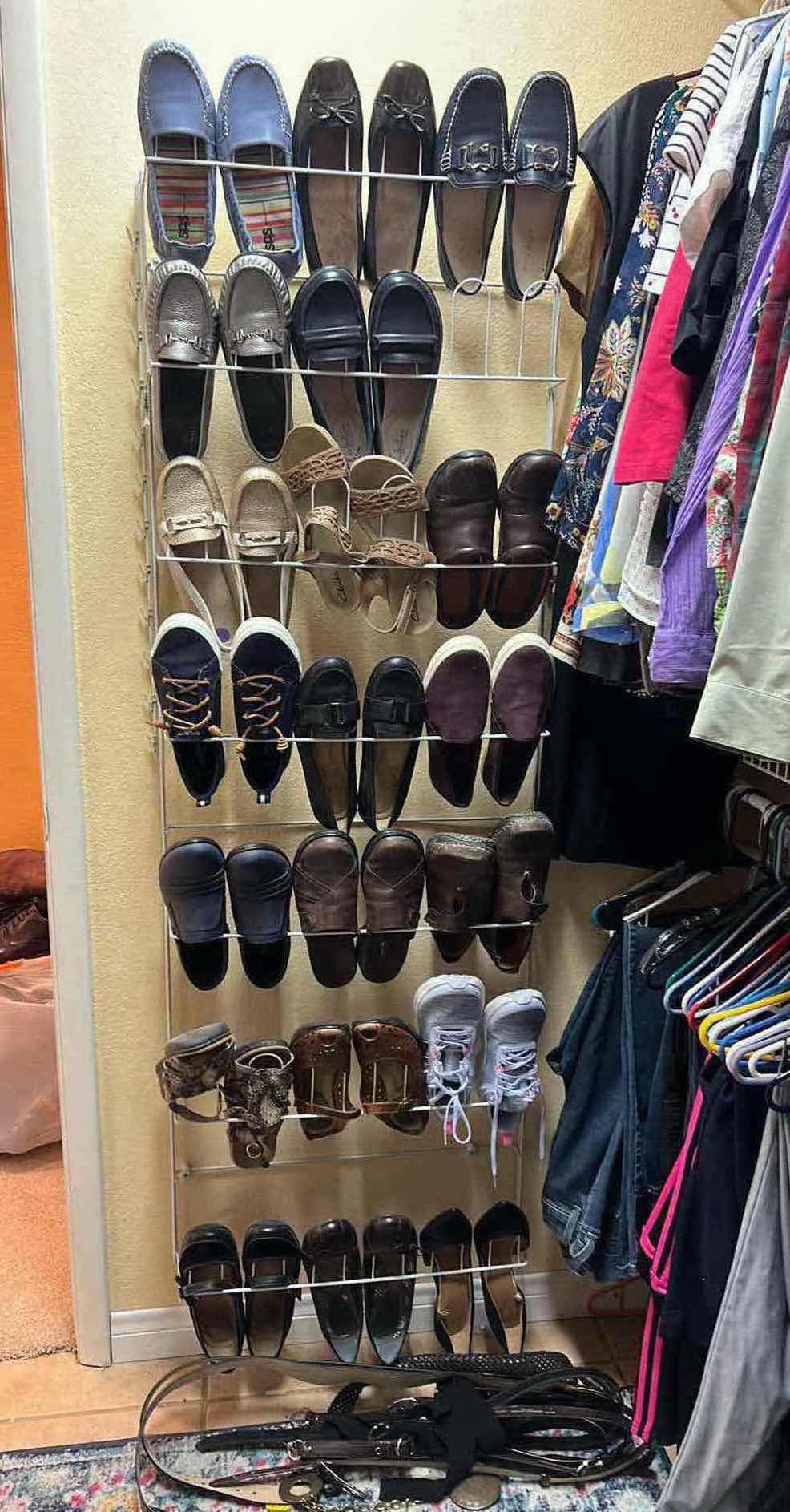 Photo 1 of WALL RACK W WOMEN'S SHOES (APPROX SIZE 8.5)