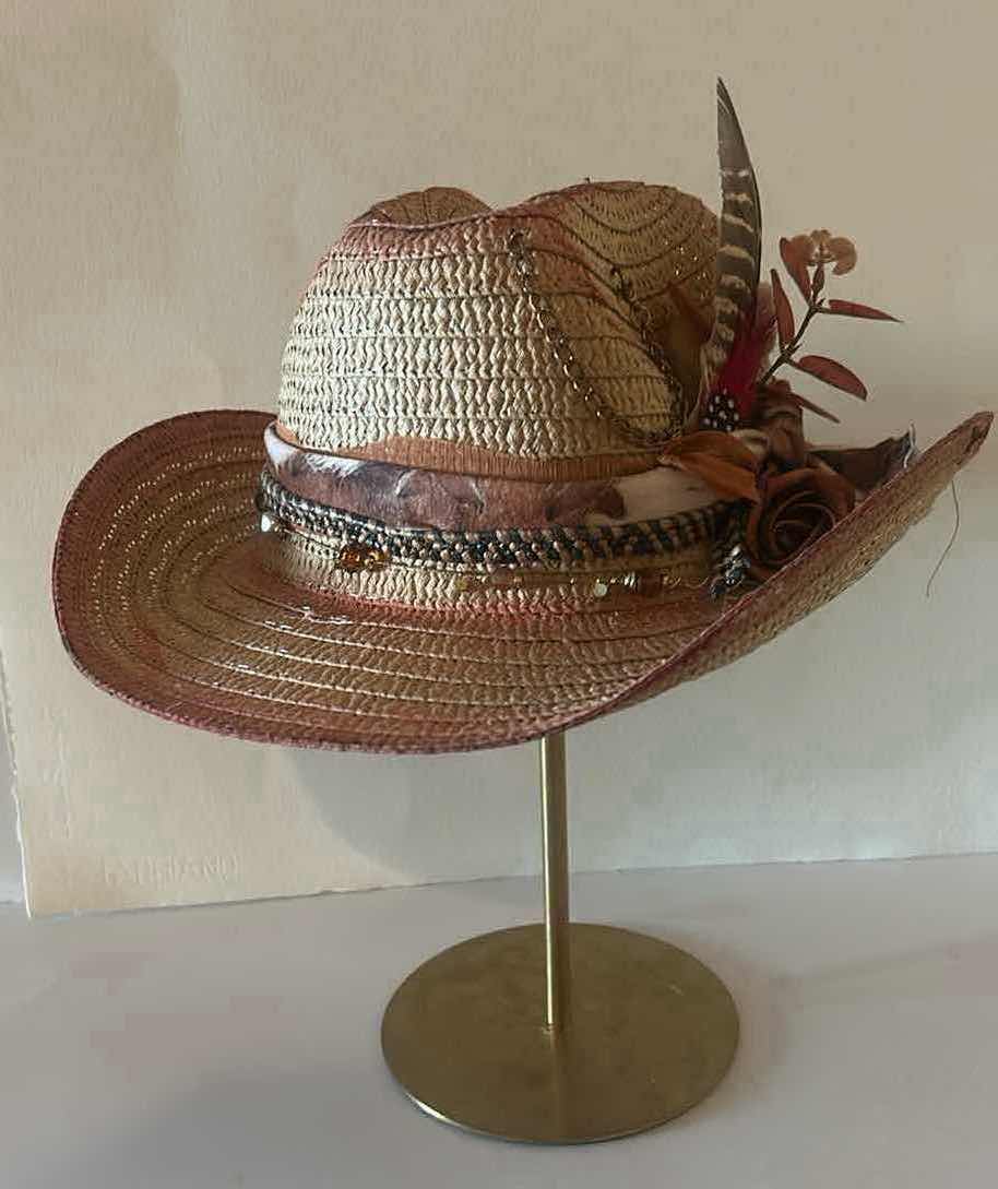 Photo 1 of NEW CUSTOM DESIGNED STRAW COWGIRL HAT (SIZABLE)