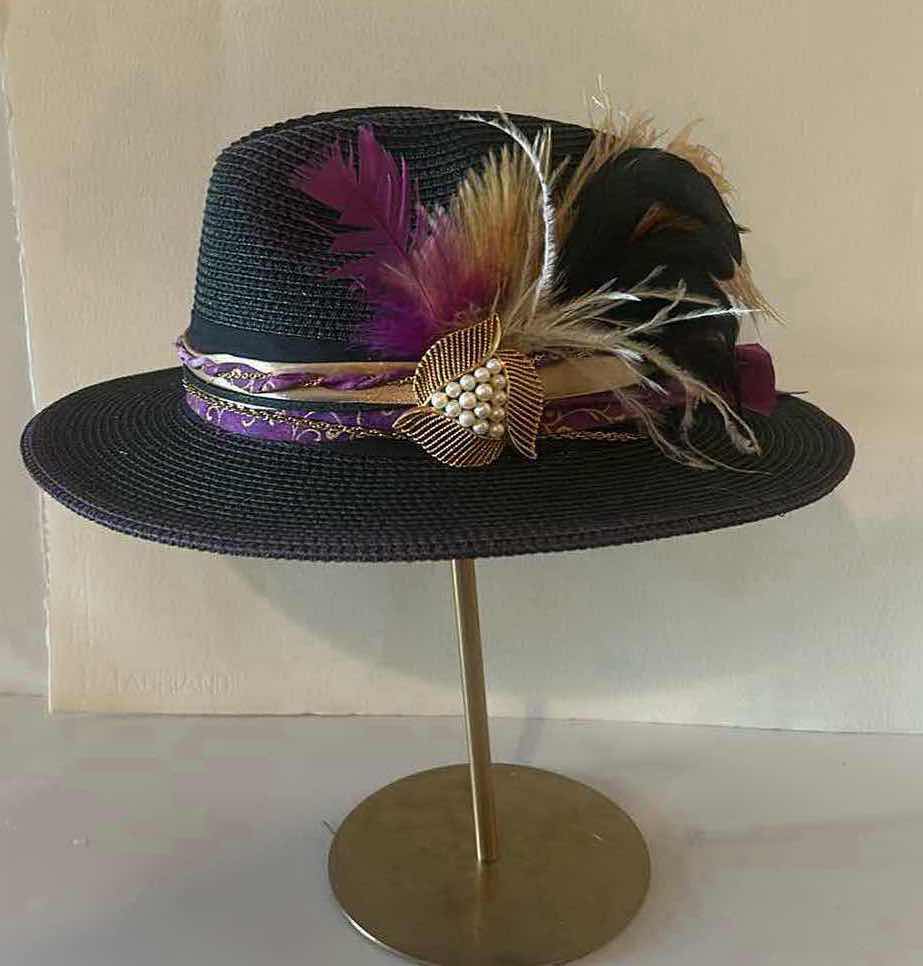 Photo 1 of NEW CUSTOM DESIGNED STRAW FEDORA HAT (SIZABLE)