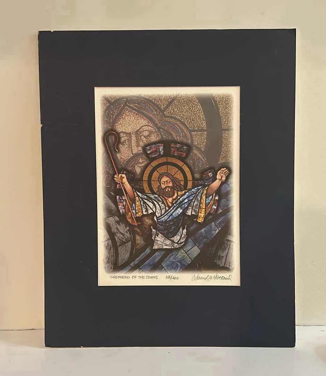 Photo 1 of UNFRAMED MATTED SIGNED AND NUMBERED, “SHEPHERD OF THE CROSS” 68/400 ARTWORK 16” x 20”