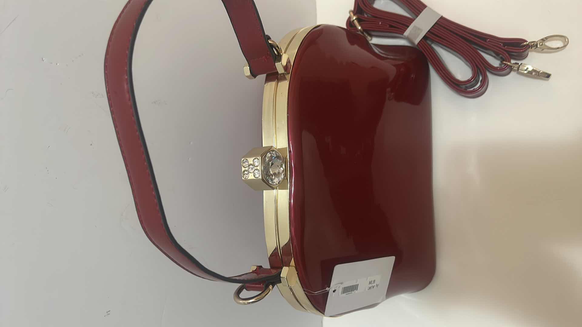 Photo 4 of NEW RED PATENT LEATHER HANDBAG WITH EXTRA STRAP