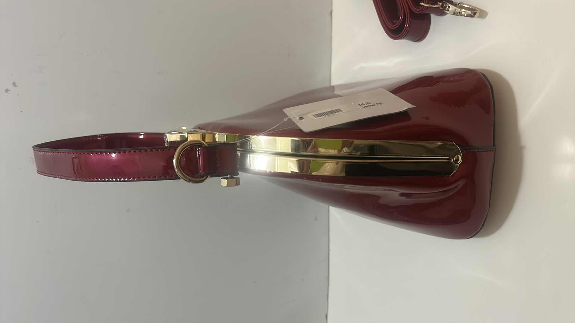 Photo 5 of NEW RED PATENT LEATHER HANDBAG WITH EXTRA STRAP