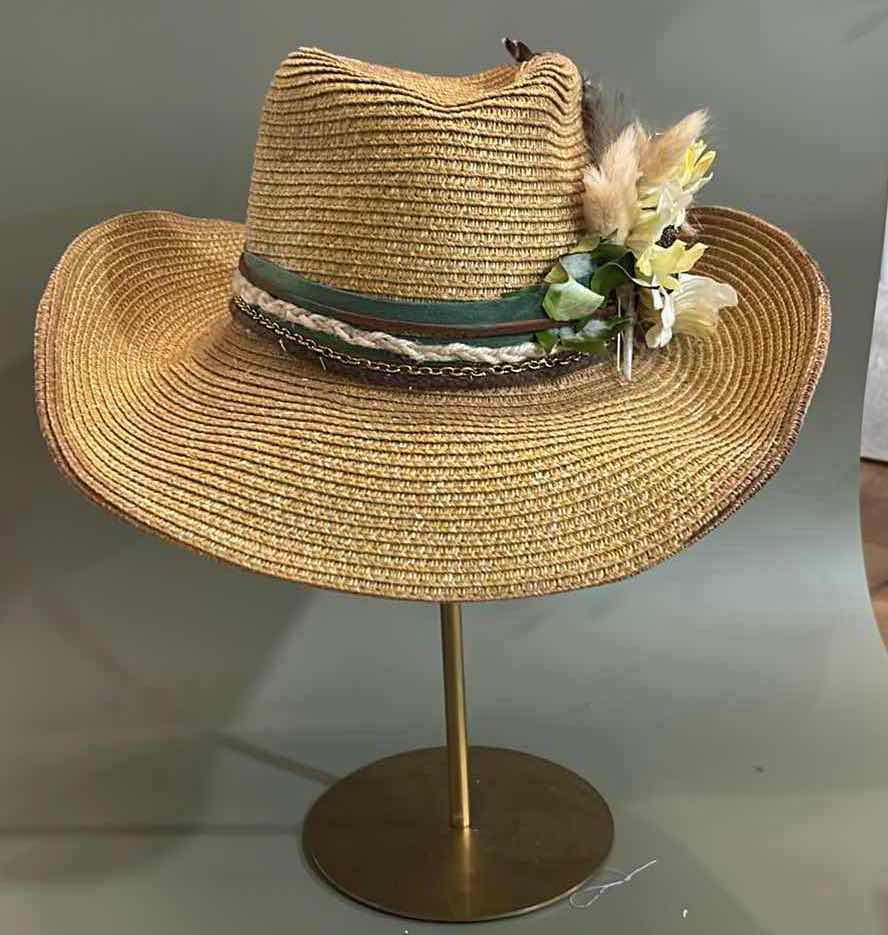 Photo 3 of NEW CUSTOM DESIGNED WOMENS STRAW COWGIRL HAT  (ADJUSTABLE)