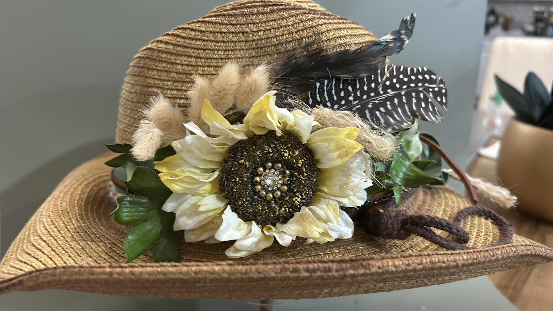 Photo 2 of NEW CUSTOM DESIGNED WOMENS STRAW COWGIRL HAT  (ADJUSTABLE)