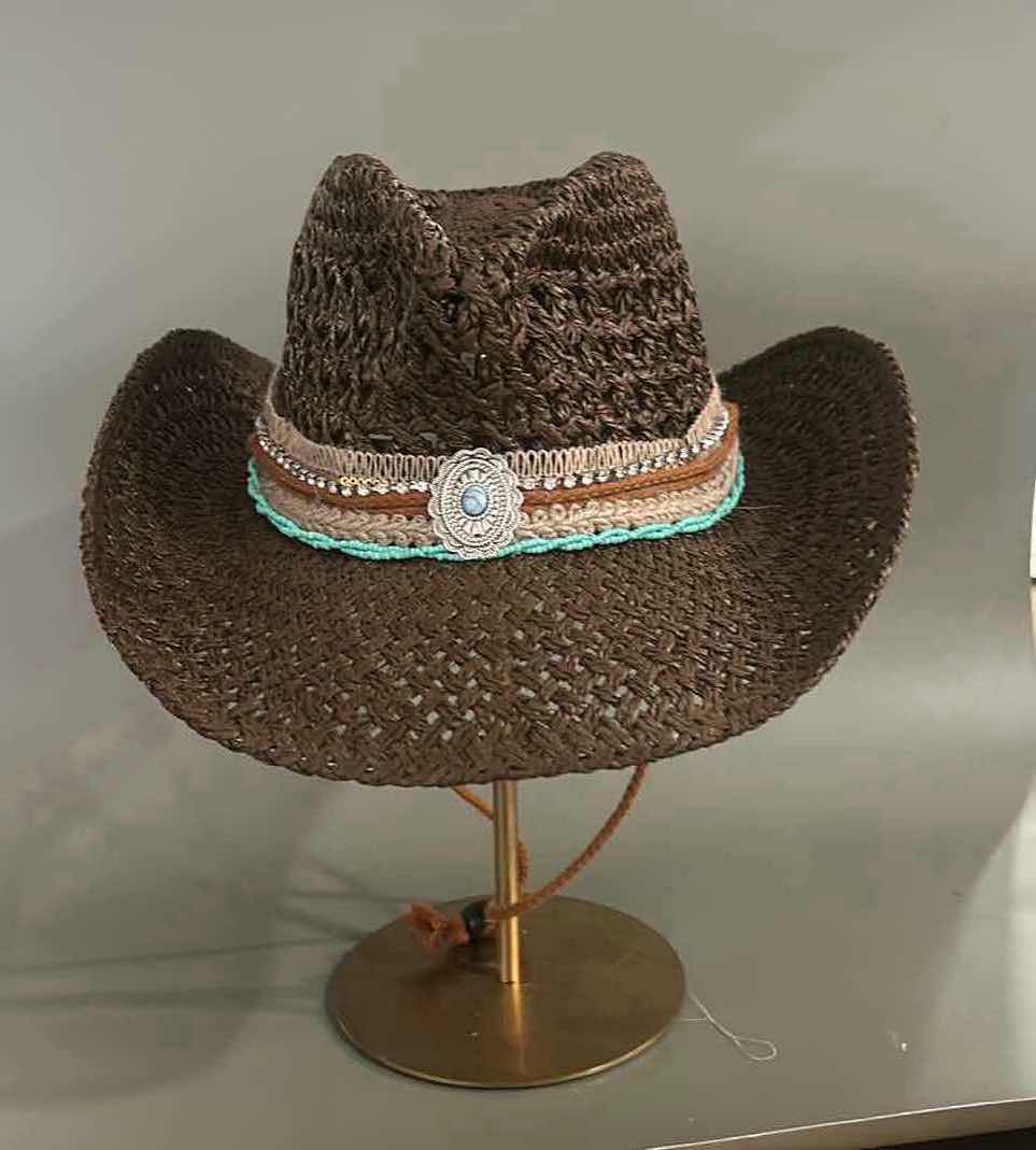 Photo 1 of NEW CUSTOM DESIGNED STRAW COWGIRL HAT (ADJUSTABLE)