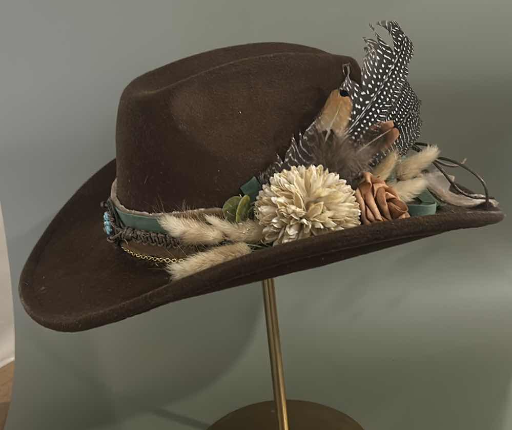 Photo 1 of NEW CUSTOM DESIGNED FELT COWGIRL HAT (ADJUSTABLE)