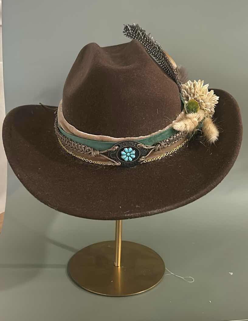 Photo 3 of NEW CUSTOM DESIGNED FELT COWGIRL HAT (ADJUSTABLE)