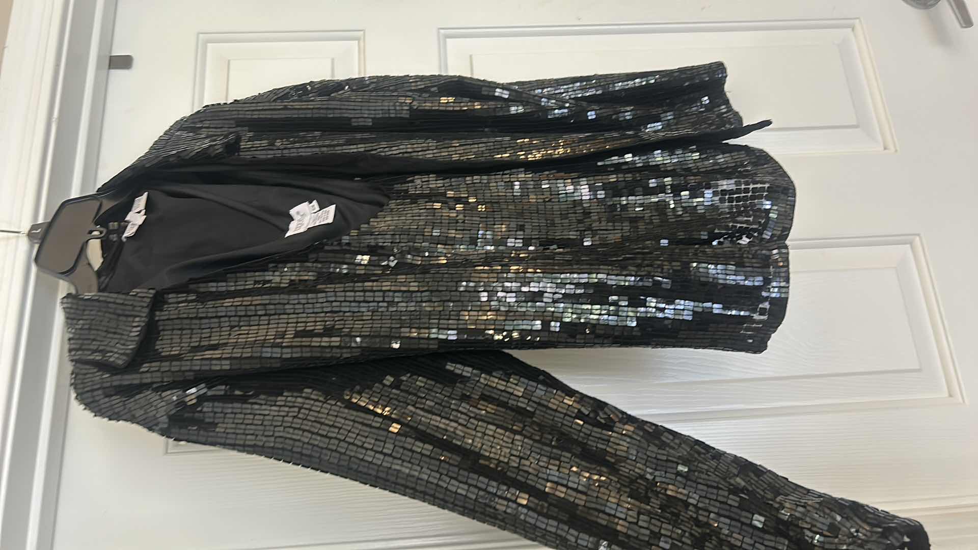 Photo 3 of WOMENSWEAR- 2 PIECE EVENING FORMAL WARE, SQUARE  SEQUINED TOP AND JACKET SIZE 16W