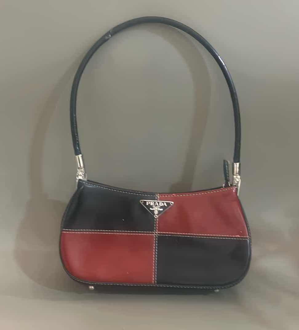 Photo 1 of  PRADA HANDBAG - SMALL BLACK AND RED