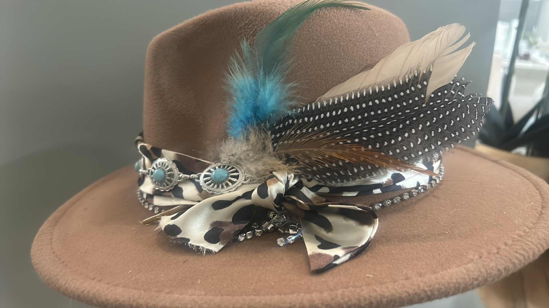 Photo 3 of NEW CUSTOM DESIGNED FELT COWGIRL HAT / FEDORA (ADJUSTABLE)