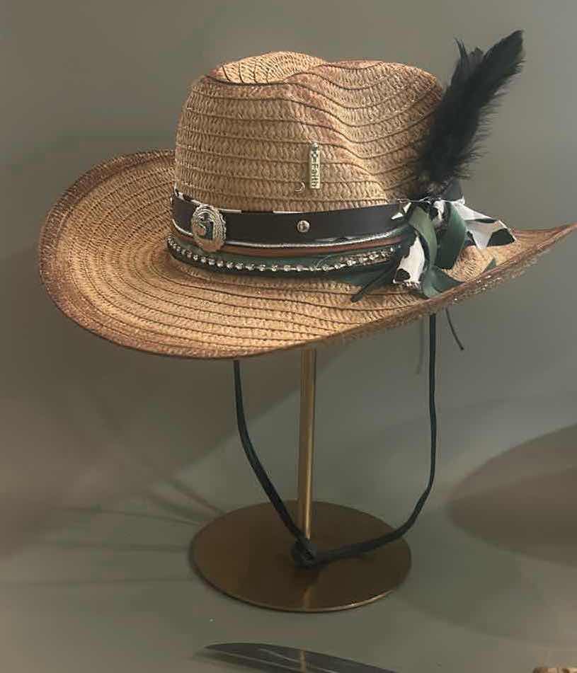 Photo 1 of NEW CUSTOM DESIGNED STRAW COWGIRL HAT (ADJUSTABLE)