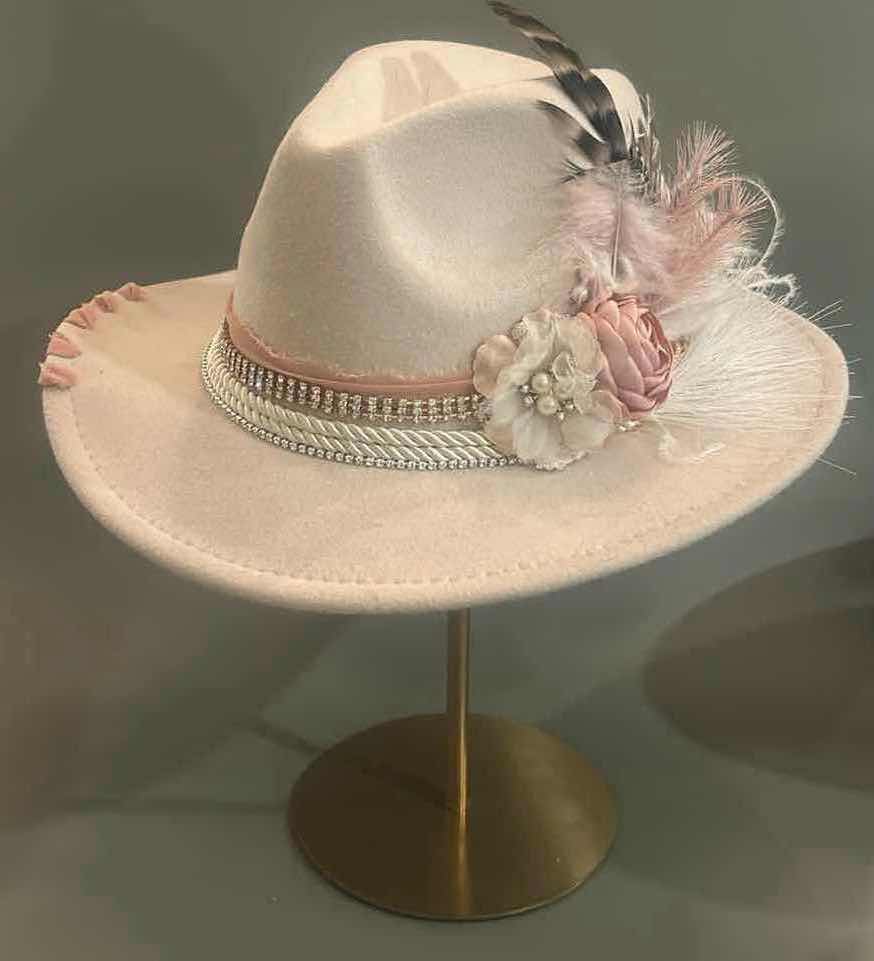 Photo 1 of NEW CUSTOM FELT FEDORA COWGIRL HAT (ADJUSTABLE)