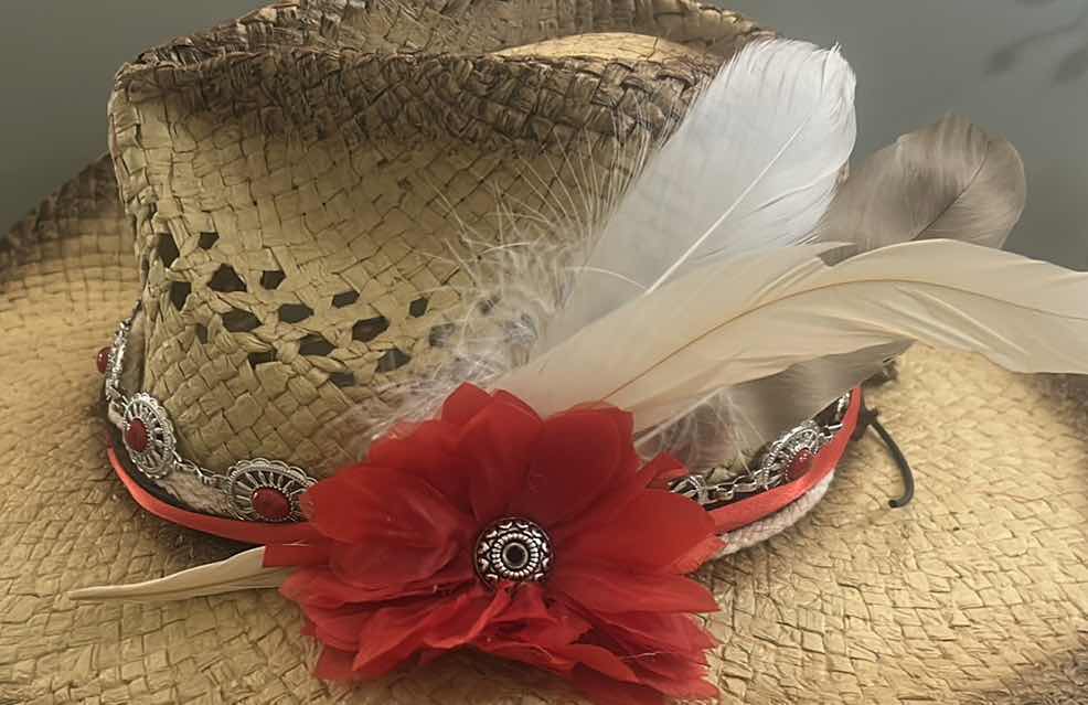 Photo 2 of NEW CUSTOM DESIGNED STRAW COWGIRL HAT (ADJUSTABLE)