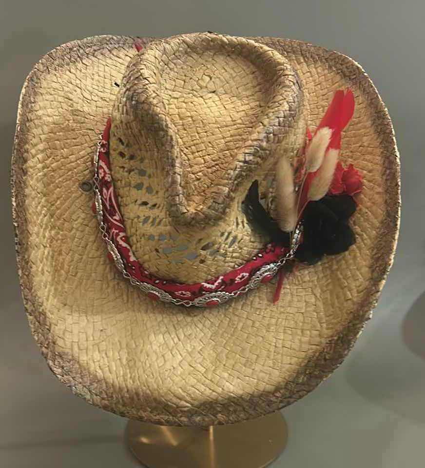 Photo 3 of NEW CUSTOM DESIGNED STRAW COWGIRL HAT (ADJUSTABLE)