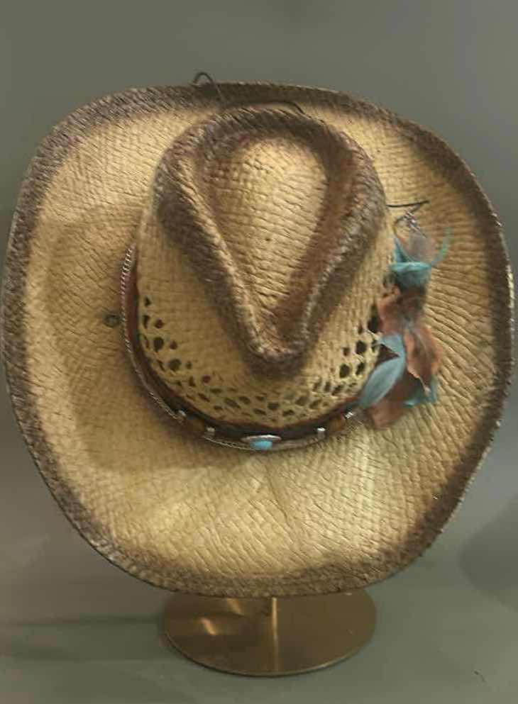 Photo 4 of NEW CUSTOM DESIGNED STRAW COWGIRL HAT (ADJUSTABLE)