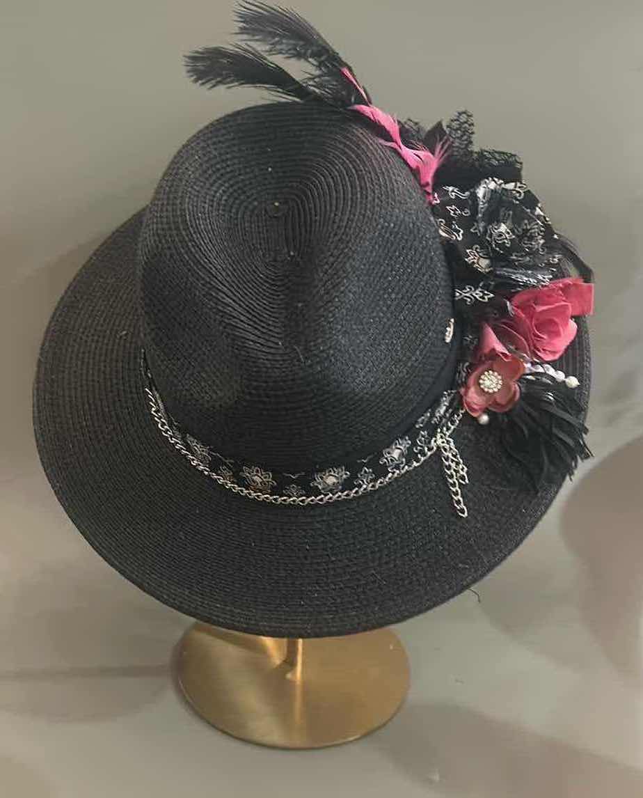 Photo 3 of NEW CUSTOM DESIGNED STRAW FEDORA HAT (ADJUSTABLE)