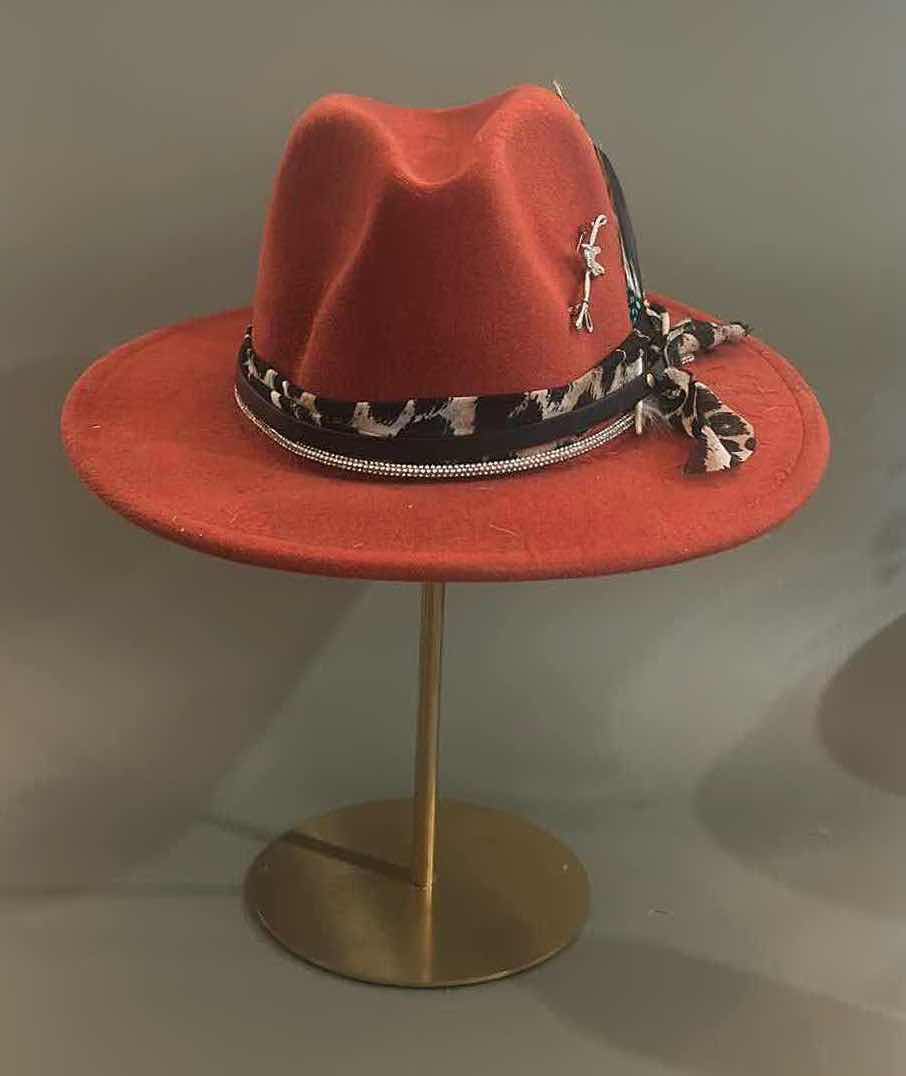 Photo 2 of NEW CUSTOM DESIGNED FELT FEDORA COWGIRL HAT (ADJUSTABLE)