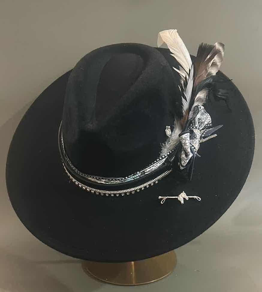 Photo 3 of NEW CUSTOM DESIGN FELT FEDORA COWGIRL HAT (ADJUSTABLE)