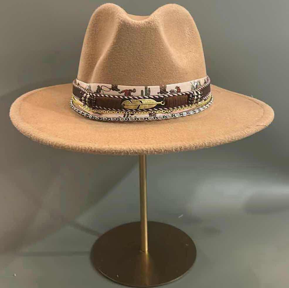 Photo 1 of NEW CUSTOM DESIGNED FELT FEDORA / COWGIRL HAT (ADJUSTABLE)