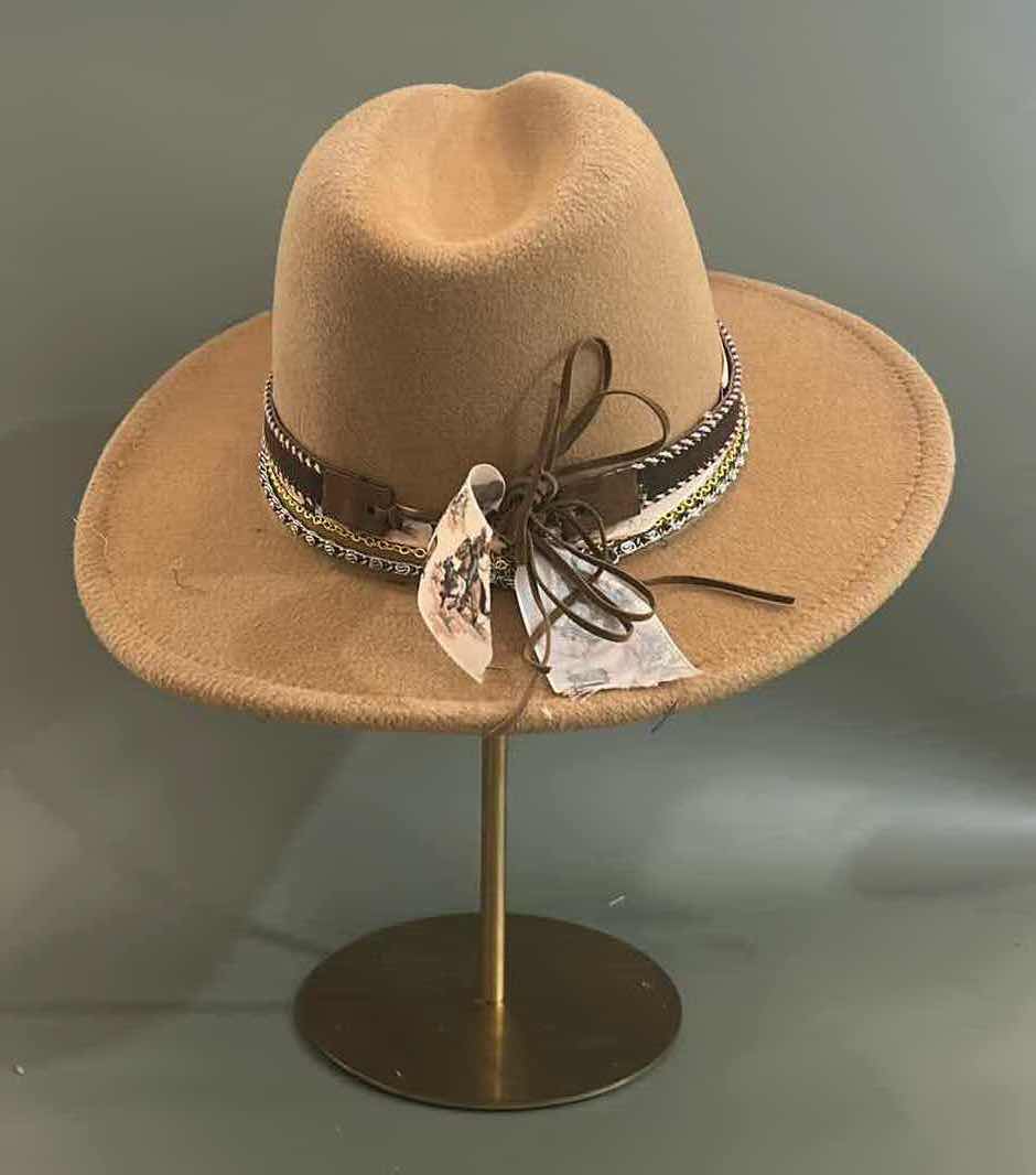 Photo 3 of NEW CUSTOM DESIGNED FELT FEDORA / COWGIRL HAT (ADJUSTABLE)