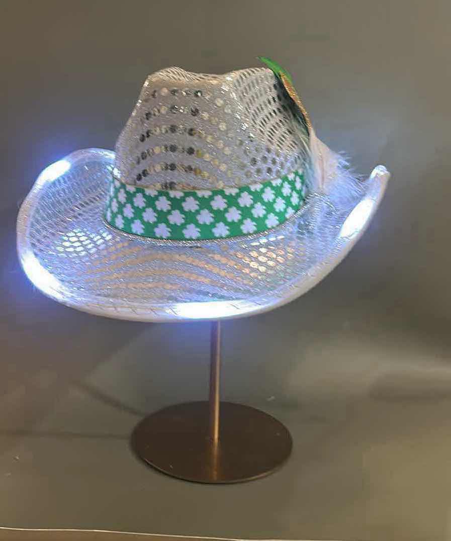 Photo 2 of NEW CUSTOM BLINKING, LIGHT UP, IRISH, SAINT PATRICK’S DAY COWGIRL HAT (ADJUSTABLE)